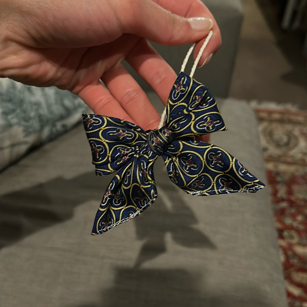 Upcycled silk bow